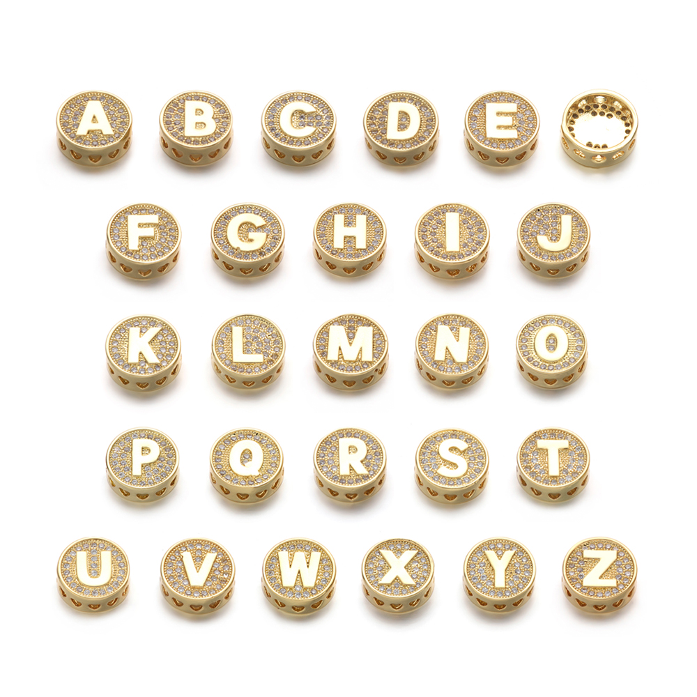 Micro Pave Letter Beads