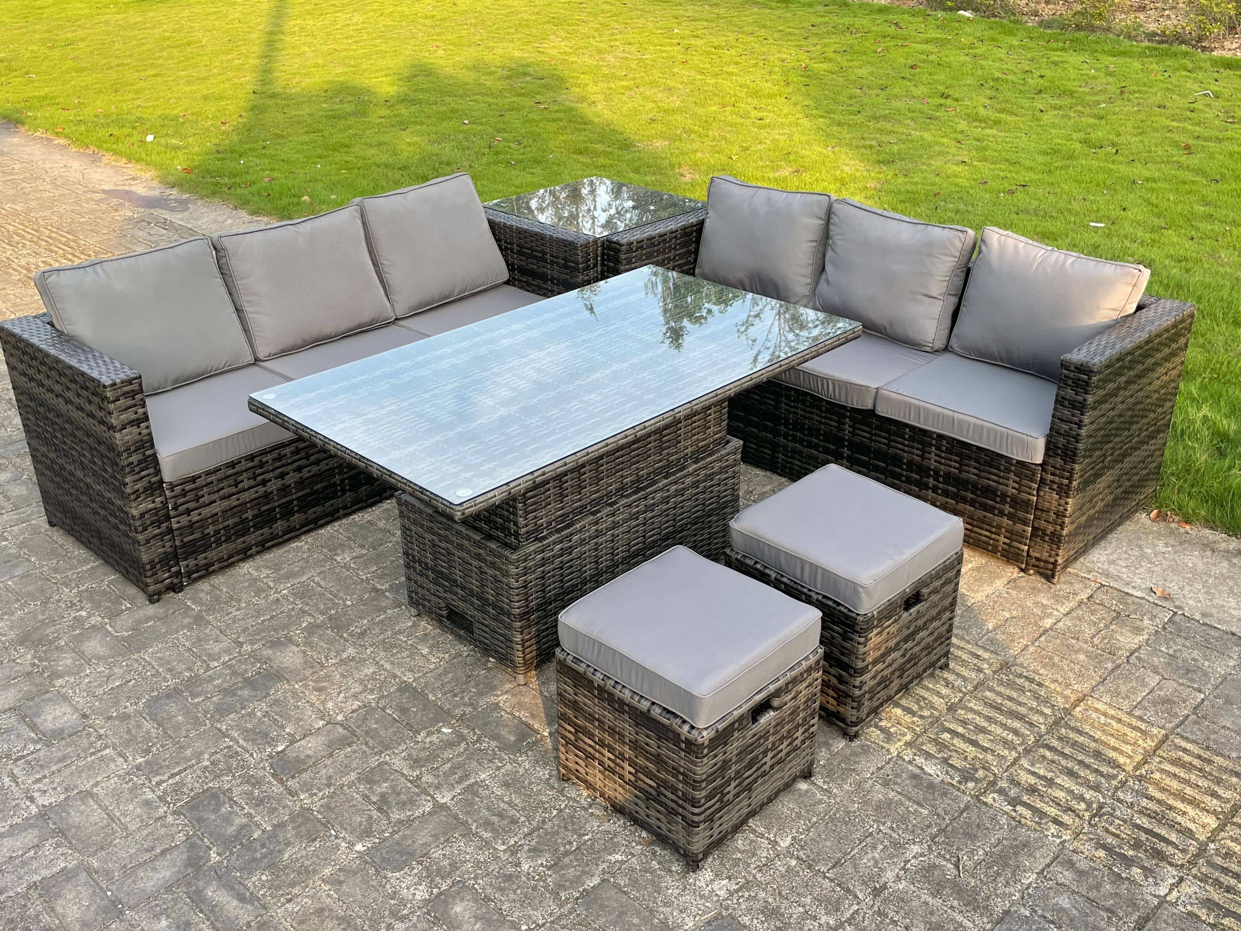 Garden sofa set online rising table