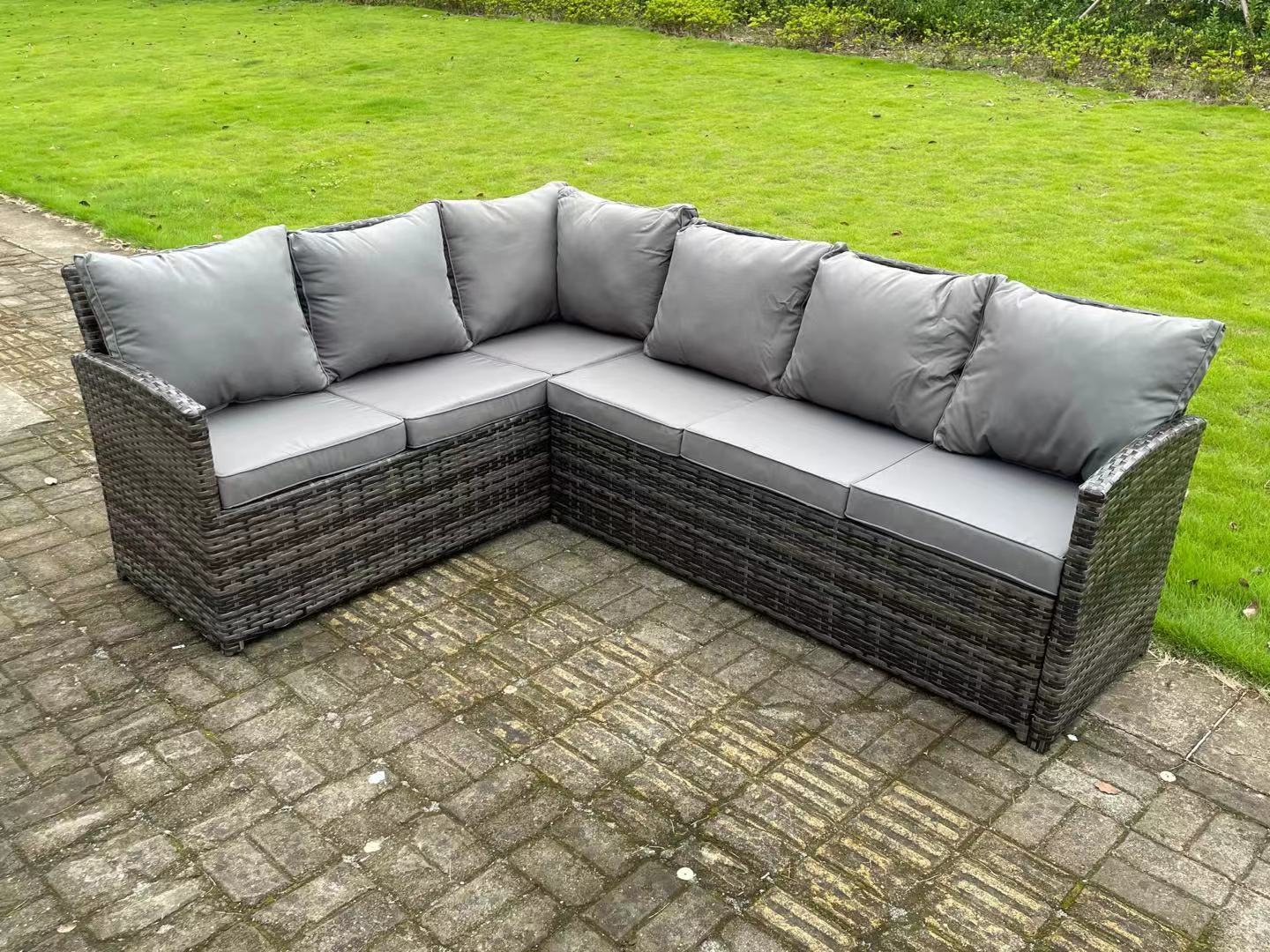 8 seater rattan discount effect corner sofa