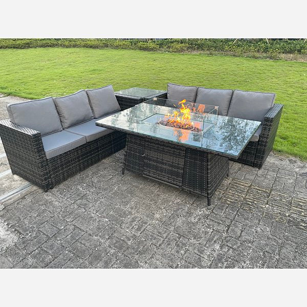 Outdoor coffee table on sale with heater