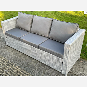 Outdoor PE Rattan 3 Seater Lounge Garden Furniture Sofa With Cushion Patio