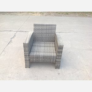 2 High Back Rattan Arm Chair Patio Furniture With Cushion