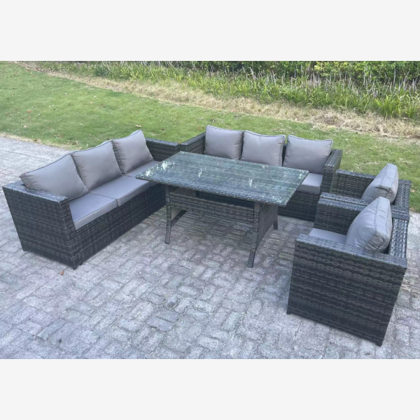 Fimous Outdoor Lounge Sofa Rattan Garden Furniture Set Patio Armchair