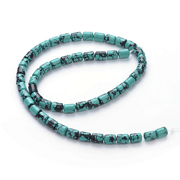 Manmade Turquoise Color Resin Drum Beads