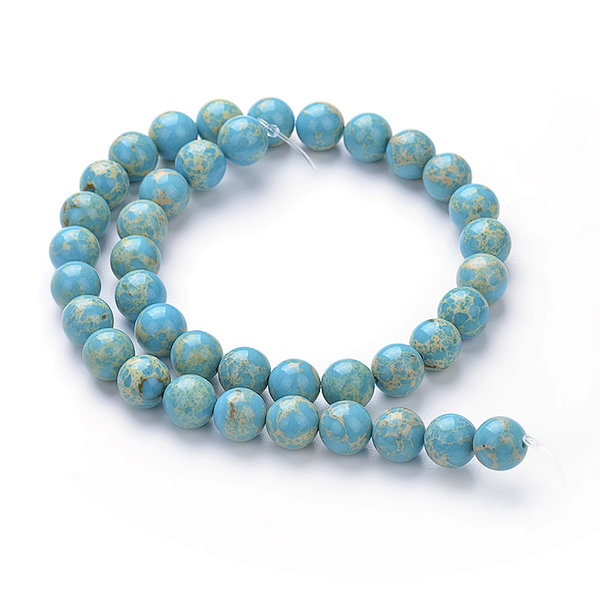 Manmade Impression Japser Color Resin Round Beads