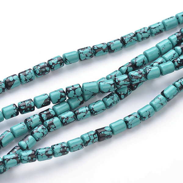 Manmade Turquoise Color Resin Drum Beads