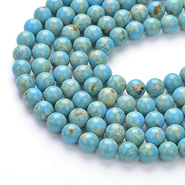 Manmade Impression Japser Color Resin Round Beads