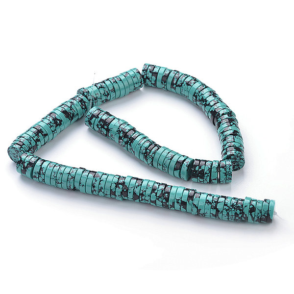 Manmade Turquoise Color Resin Wheel Beads