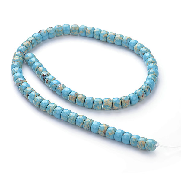 Manmade Impression Japser Color Resin Turquoise Wheel Beads