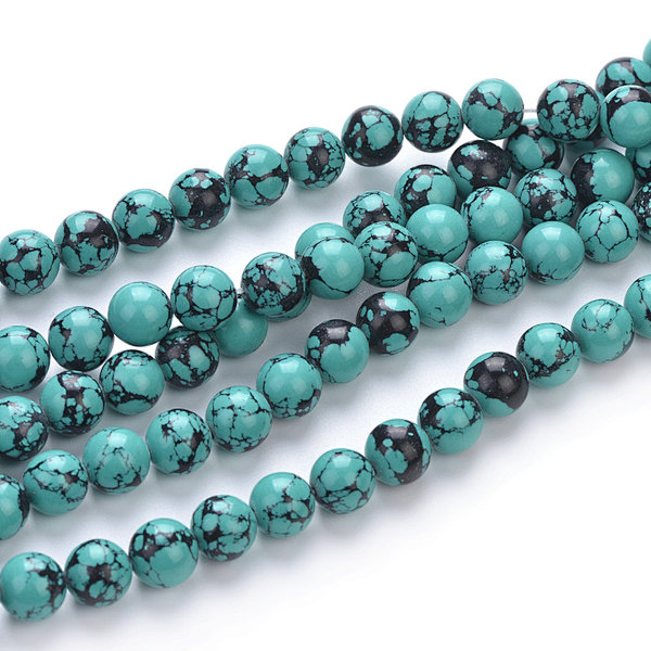 Manmade Turquoise Color Resin Round Beads