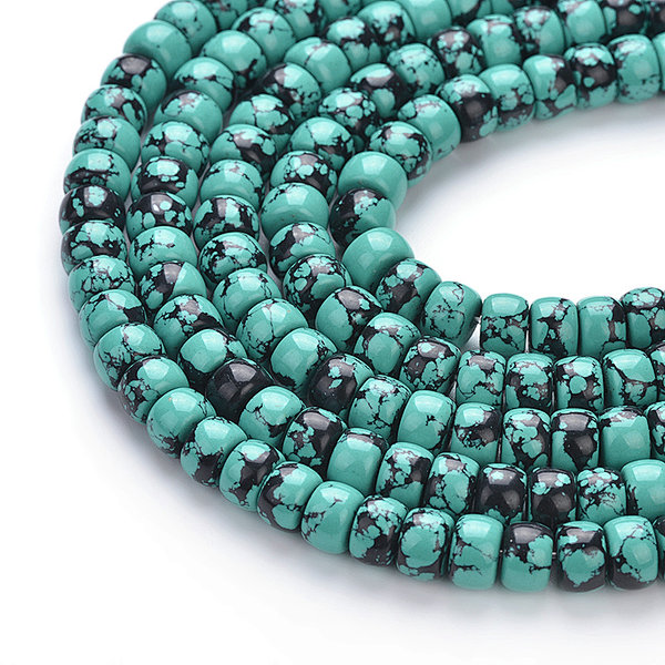 Manmade Turquoise Color Resin Wheel Beads
