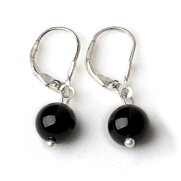 Black Onyx Sterling Silver Dangle Earrings