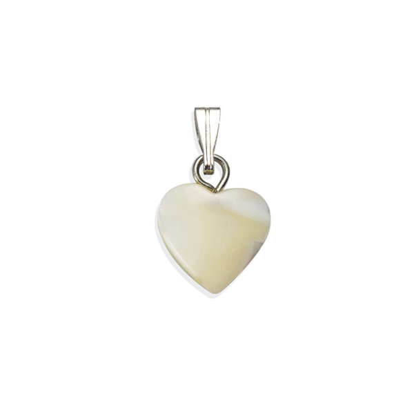 White Shell Pendant, Heart