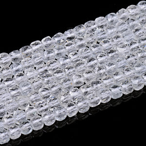 White Topaz Faceted Cube Beads