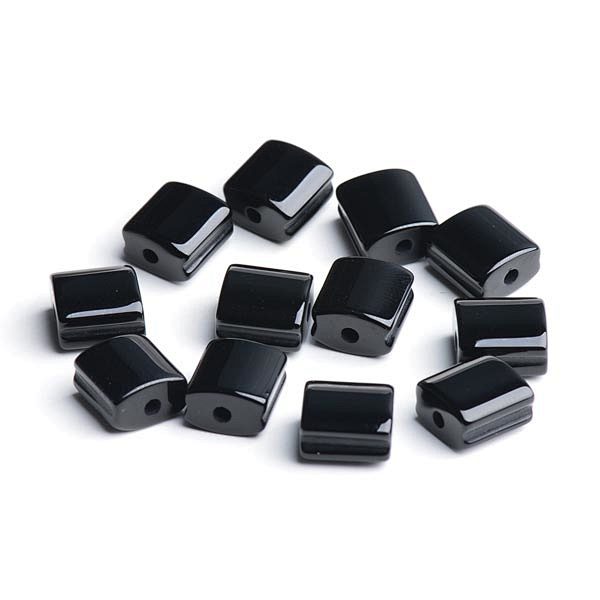 Blasck Onyx Suqare Beads, 1.5mm Hole, Sold by Piece