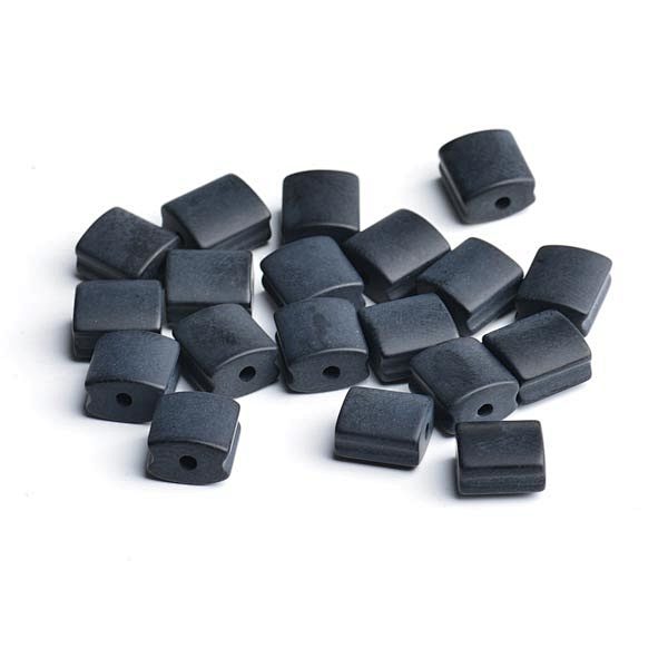 Blasck Onyx Frosted Suqare Beads, 1.5mm Hole, Sold by Piece