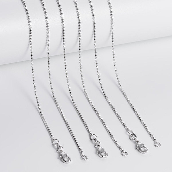 Rhodium Plated Brass Necklace Chain,100 Strands Per Bag