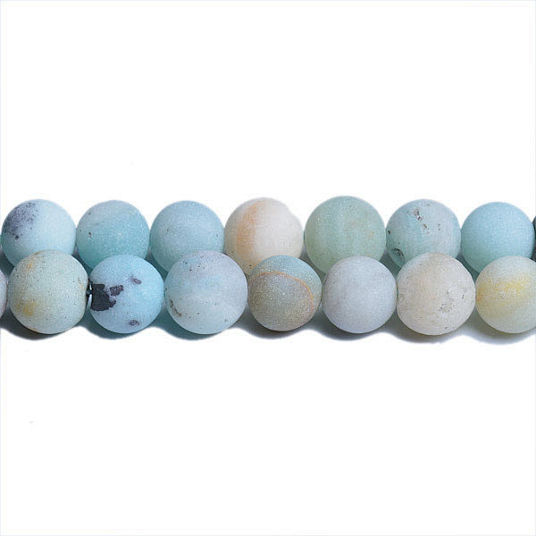 A Grade Multicolor Amazonite Frosted Round Beads