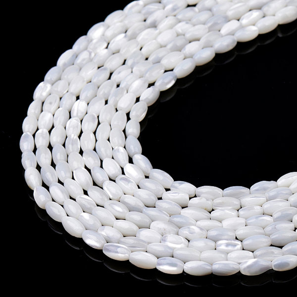 White Sea Shell Rice Beads
