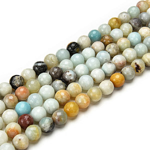 Multicolor Amazonite Faceted Round Beads