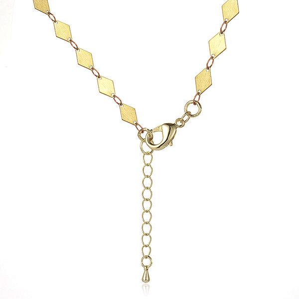 18K Gold Plated Brass Sunstone Faceted Nuggets Necklace