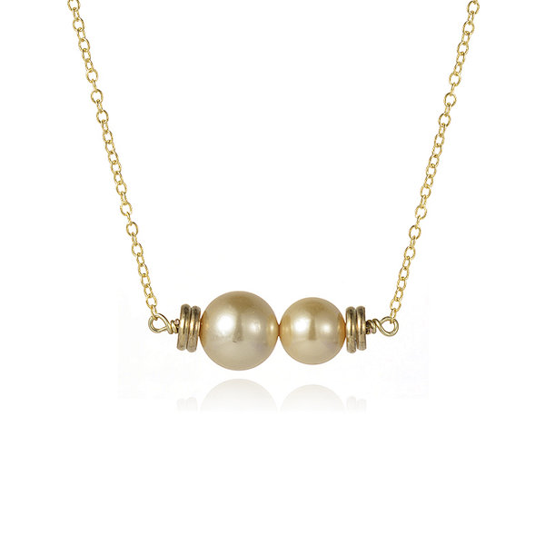 18K Gold Plated Brass Shell Pearl Pendant Necklace