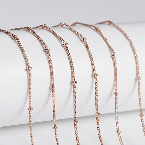 18K Rosegold Plated Brass Necklace Chain,100 Strands Per Bag