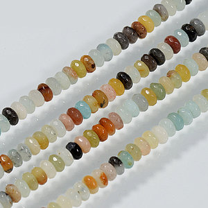 Multicolor Amazonite Faceted Rondelle Beads