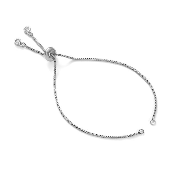 Platinum Color Sild Ball Brass Bracelet Chain, 100 Pieces Per Bag