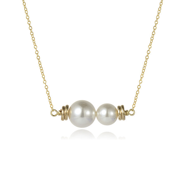 18K Gold Plated Brass Shell Pearl Pendant Necklace