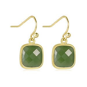 Canadian Jade Charms Brass Hook Earrings