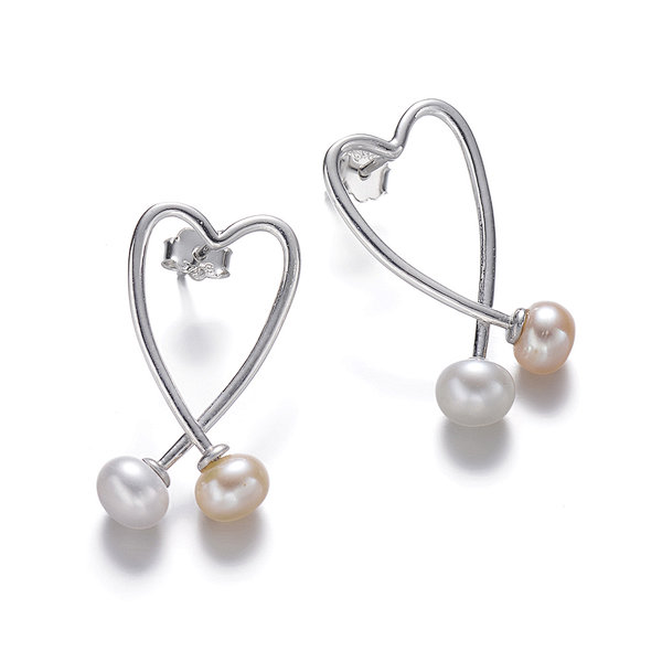 Sterling Silver Earrings, Freshwater Pearl