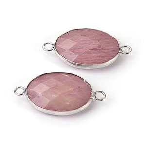 Rhodonite Faceted Oval Connector