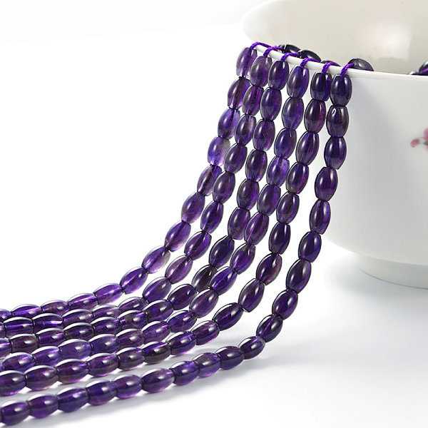 AA Grade Amethyst Rice Beads
