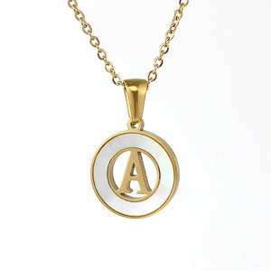 18K Gold Plated Steel Letter Pendant Necklace
