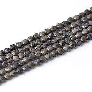 Coffee Jaspser Faceted Coin Beads