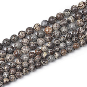 Gray Kambaba Jasper Round Beads