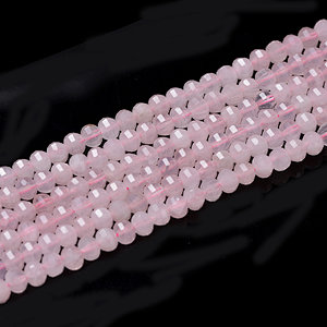 Rose Quartz Faceted Lantern Beads