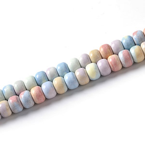 Natural Alxa Rainbow Agate Rondelle Beads