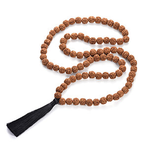 108 Mala Rudraksha Beads Tassel Necklace