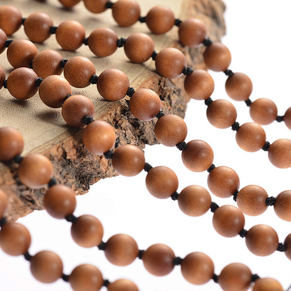 Wood Beads Natural Gemstone Beads 8mm 108 Mala Beads Tassel Necklace