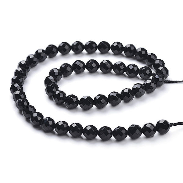 A Grade Black Onyx Faceted Rounds, 64 Facetes