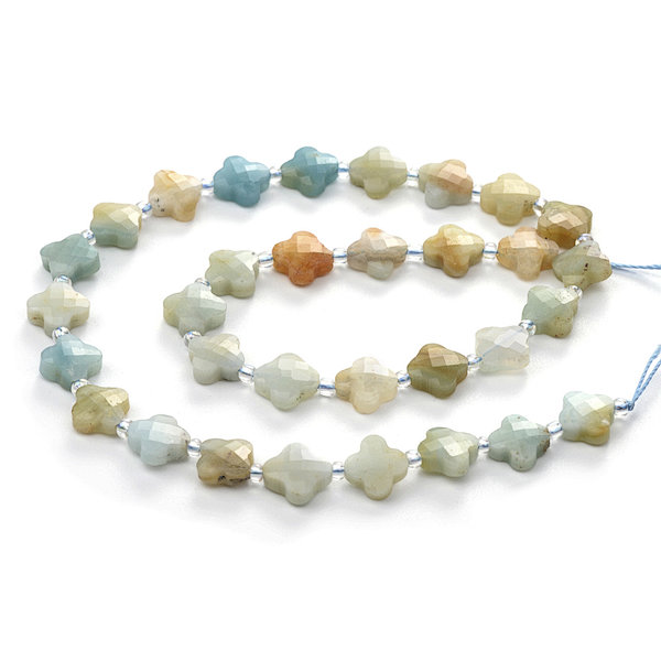 Amazonite Faceted Cross Beads with Spacer