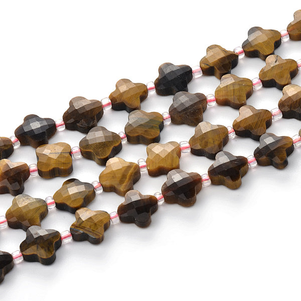 Tiger Eye Faceted Cross Beads with Spacer