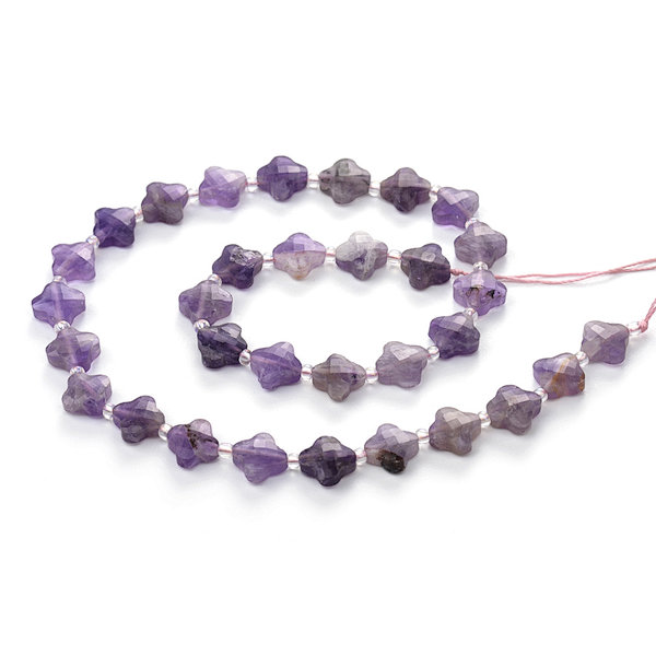 Amethyst Faceted Cross Beads with Spacer