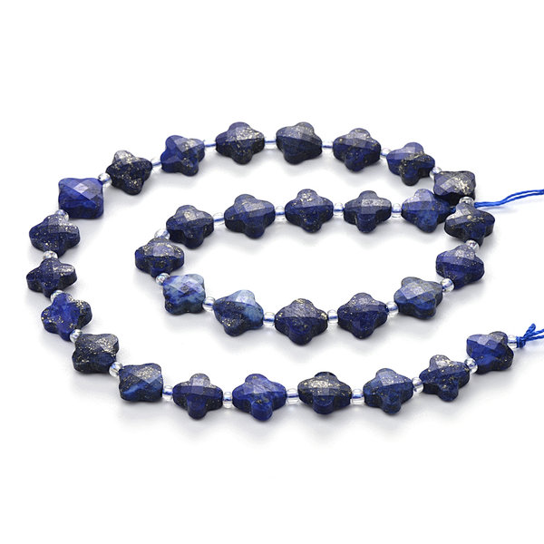 Lapis Faceted Cross Beads with Spacer