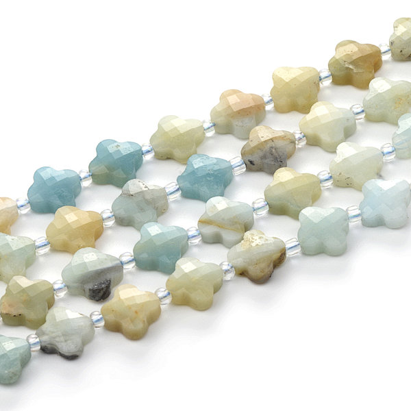 Amazonite Faceted Cross Beads with Spacer