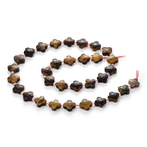 Tiger Eye Faceted Cross Beads with Spacer
