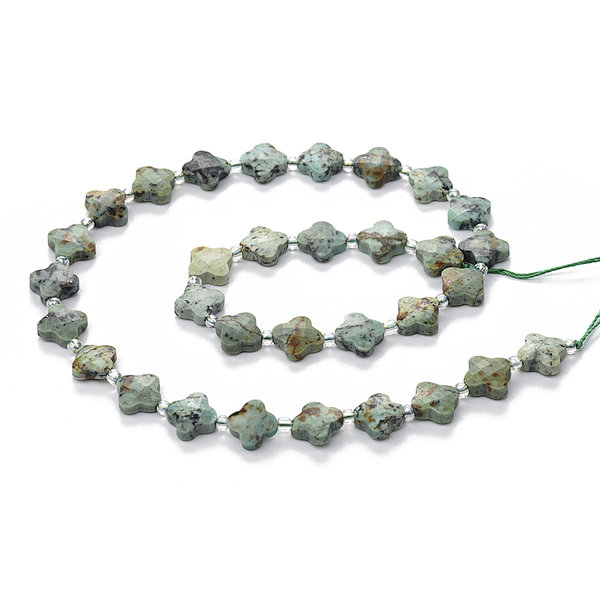 African Turquoise Faceted Cross Beads with Spacer