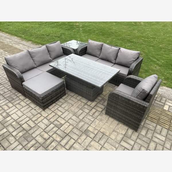 Outdoor sectional with dining deals height table